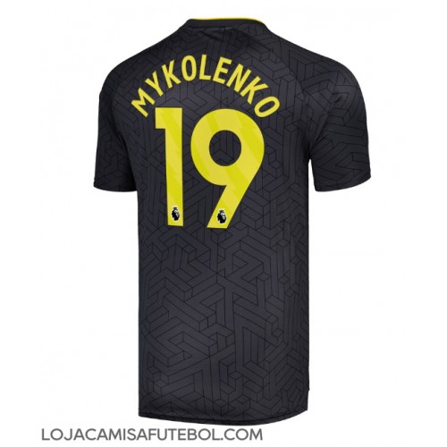 Camisa de Futebol Everton Vitaliy Mykolenko #19 Equipamento Secundário 2024-25 Manga Curta